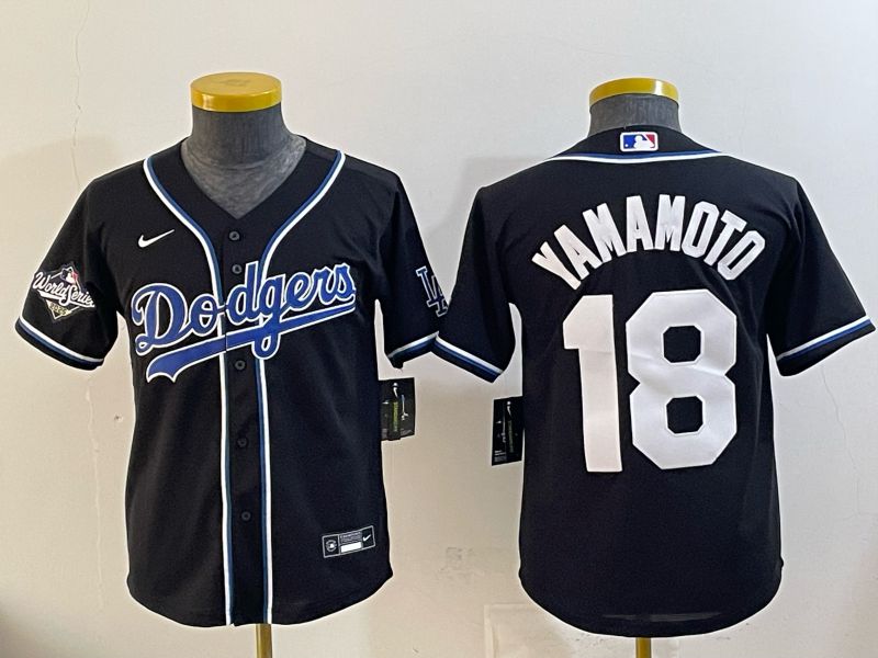 Women Nike 2026 Los Angeles Dodgers #18 Yamamoto Black Game MLB Jersey 097